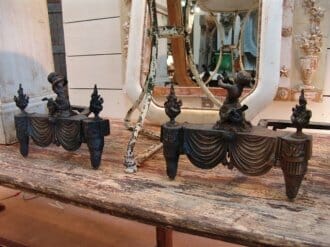 Brass Triton firedogs c.1880
