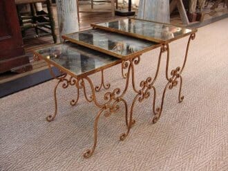 Set of three brass nesting tables c.1940