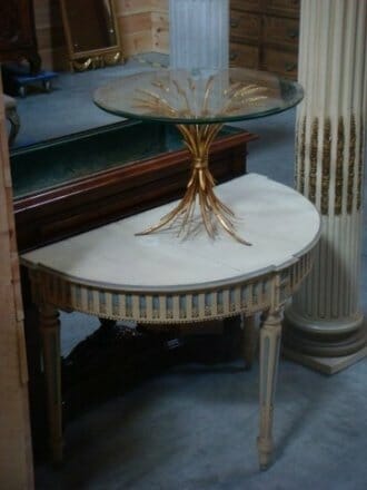 Pair of gilded metal wheat sheath tables c.1950