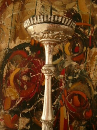 Antique silver gilded Italian 18th century candlesticks c.1770