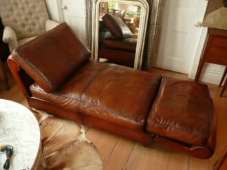 Leather daybed with leather cushions c.1940