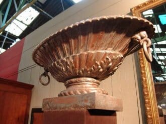 Decorative cast iron urn with original paint finish c.1900