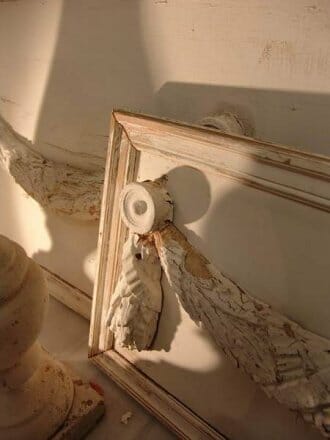 Pair of wood and plaster panels with carved garlands c.1880