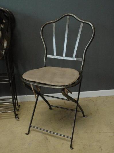 Set of six antique folding metal garden chairs c.1890- 1900