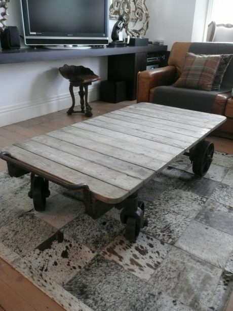 French SNCF train trolley coffee tables c.1930