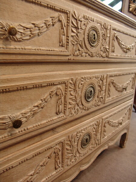 19th century French chest of drawers in bleached oak c.1850