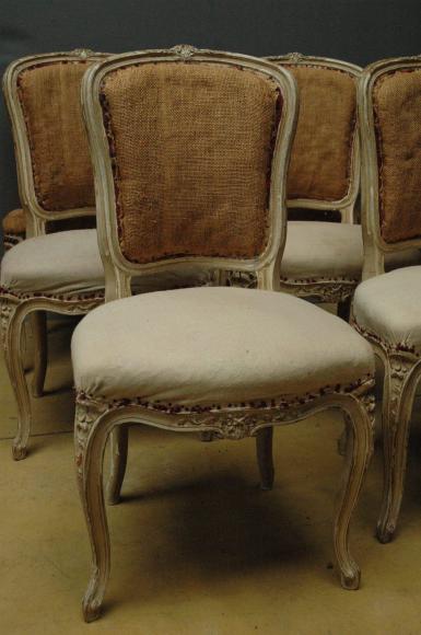 Set of six painted Louis XV chairs c.1910