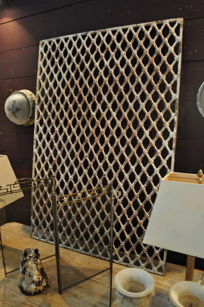 19th century cast iron grille with original paint finish