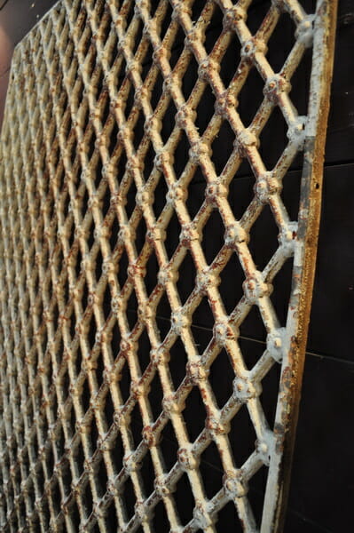 19th century cast iron grille with original paint finish