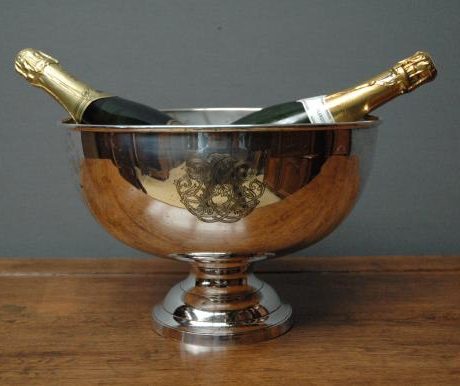 Double faced french champagne vasque for two bottles c.1930