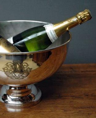 Double faced french champagne vasque for two bottles c.1930