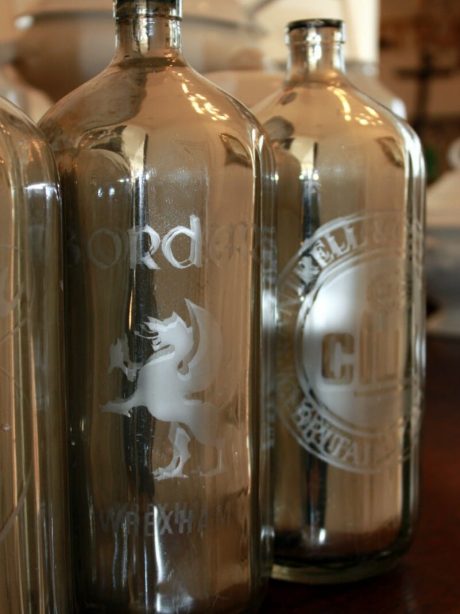 English mercury glass soda bottles c.1920