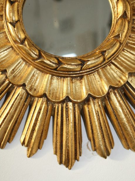 1940's French gilded starburst mirror