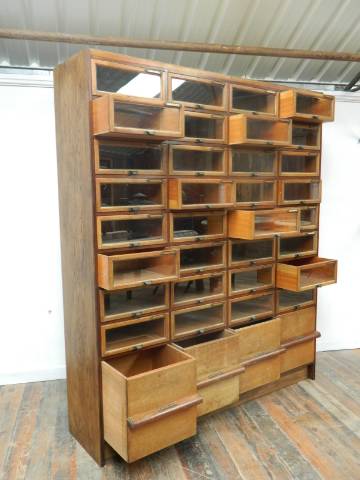 An English oak haberdashery cabinet from 1930's