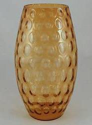 1960's Borske Sklo amber glass vase