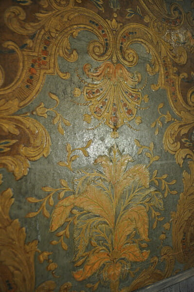 Set of three framed wallpaper panels c.1880