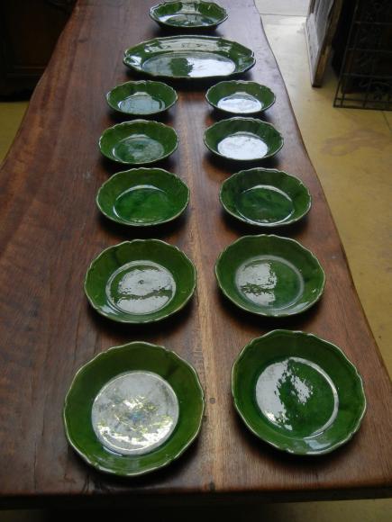 Green Valauris plates from France