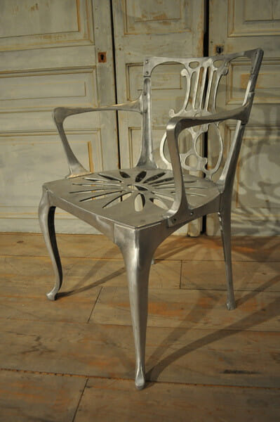 Aluminium cast chair from France 1970's