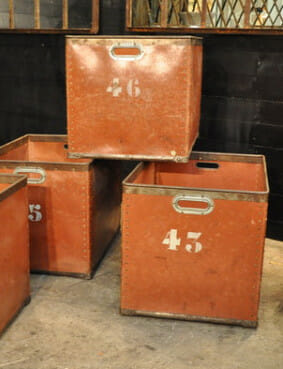 Large SUROY French textile storage boxes c.1950