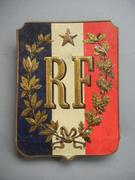 Painted metal flag holder Republique Francaise