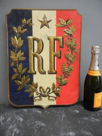 Painted metal flag holder Republique Francaise