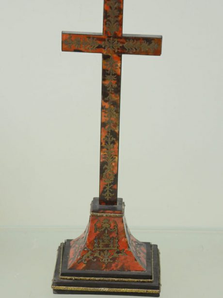 19th century French tortoise shell standing crucifix