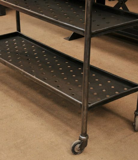 French metal industrial trolley on wheels c.1950