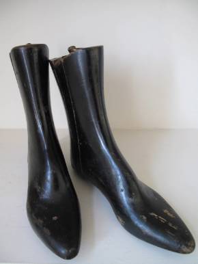 19th century English ebonised ladies boot lasts