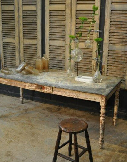 Florist table with zinc top c.1900