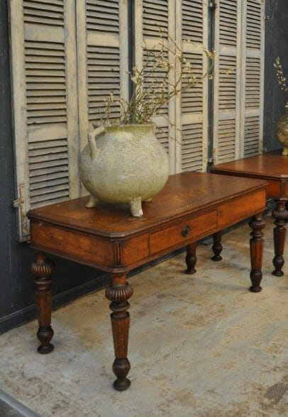 Pair of English antique oak tables c. 1880