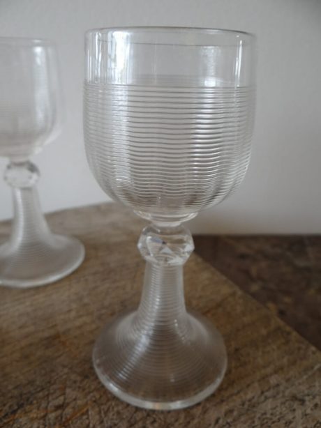 19th century Liege crystal wine glasses