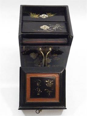 A late 19th century Japanese lacquered vanity box