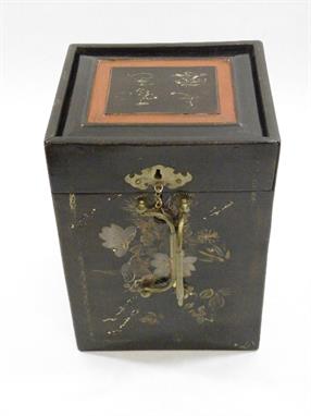 A late 19th century Japanese lacquered vanity box