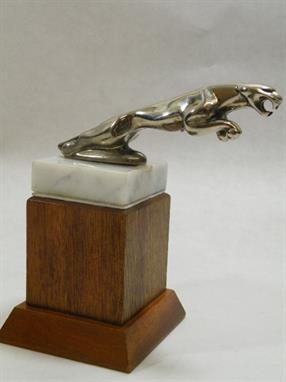 An Art Deco chrome Jaguar car mascot model