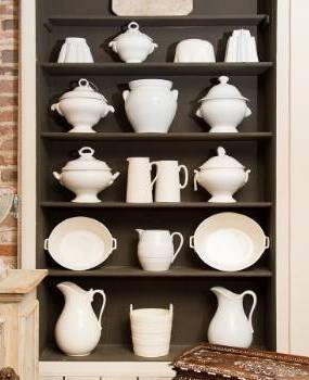 Collection of antique white ironstone pottery