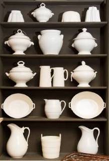 Collection of antique white ironstone pottery