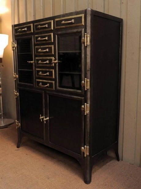 Industrial dentists cabinet steel and bronze c.1900