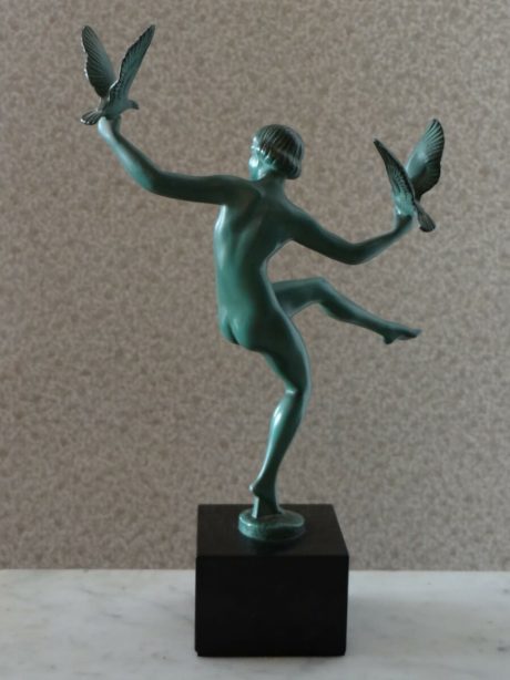 French Art Deco figurine the bird lady c.1930