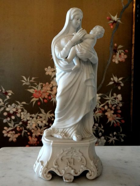 Biscuit 'Madonna and child' figure c.1880