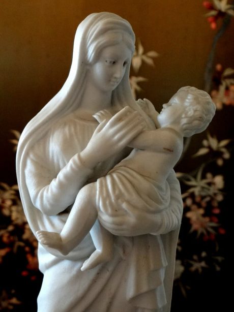Biscuit 'Madonna and child' figure c.1880