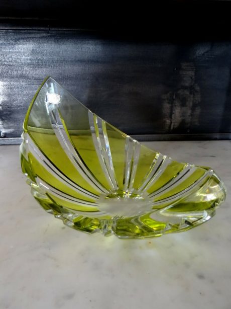 Chartreuse coloured Val St Lambert cigar ash tray