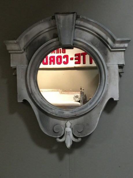 French antique zinc 'Oeil de Boeuf' chateau window c.1850.