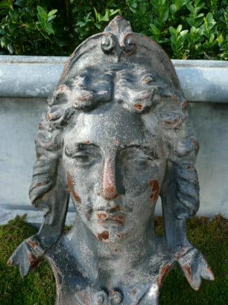 Marianne cast iron head sculpture c.1900