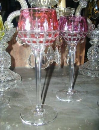 Set of six Saint Louis crystal wine glasses