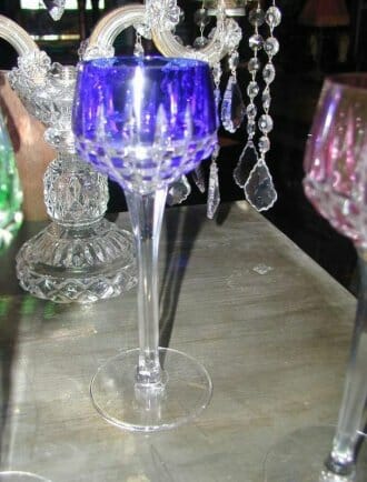 Set of six Saint Louis crystal wine glasses