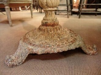 Garden table with cast iron feet and new marble top