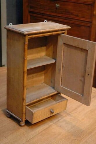 Faux bamboo petite wooden armoire c.1910