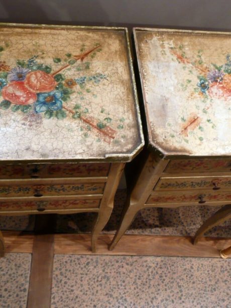 Pair Of Italian Style Painted Bedside tables