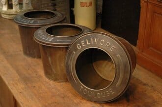 Steel fire bucket from French vineyard