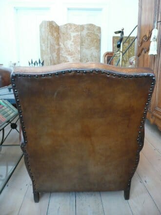 Pair of french 1930s leather armchairs